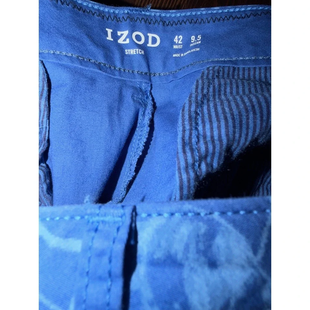 IZOD Saltwater Mens 42x9.5 Sandbar Printed Short Classic Fit Bright Cobalt